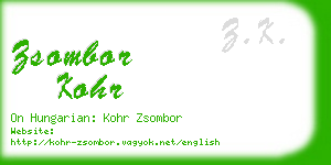 zsombor kohr business card